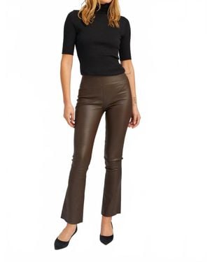 SPRWMN Jackie Leather Ankle Flare Leggings - Black