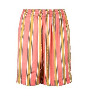 Semicouture Striped Viscose Shorts - Orange