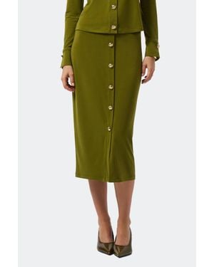Joseph Ribkoff Moss Crepe Pull On Pencil Skirt - Green