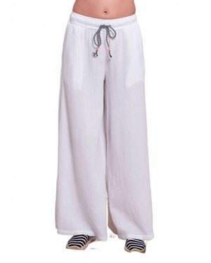 Sundry Wide Leg Drawstring Pants - Purple