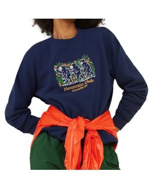 Parks Project Catskills Bear Buds Embroidered Crewneck Sweatshirt - Blue