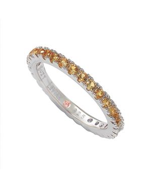 Suzy Levian Sterling Thin Cubic Zirconia Eternity Band - Metallic