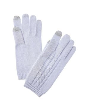 Phenix Placed Cable Touch Tech Cashmere Gloves - Blue