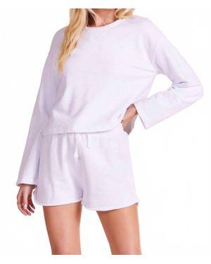 Bobi Wide Sleeve Boxy Sweatshirt - Purple