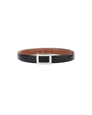 Roger Vivier Narrow Belt With Rectangular Buckle - Black