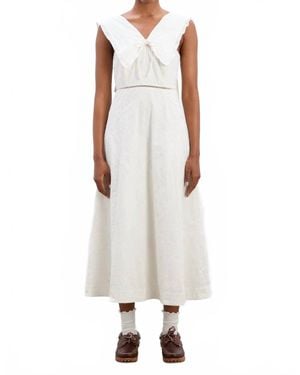 Damson Madder Fan Fan Dress - White