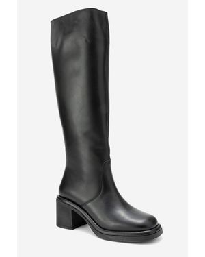 Forever & Always Shoes Fros Leather Knee High Boot - Black
