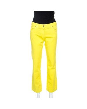 Roberto Cavalli Denim Embroidered Back Pocket Jeans - Yellow