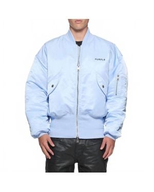 Purple Brand Wordmark Bomber Jacket - Blue