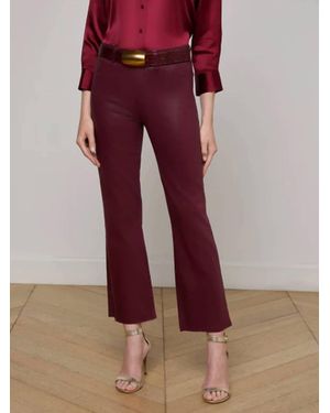 L'Agence Kendra High Rise Cropped Flare Jean - Red