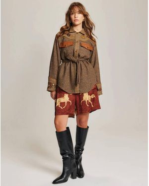 ME 369 Kiara Belted Jacket - Natural