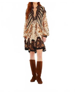 FARM Rio Belle Garden Lace Belted Mini Dress in Black | Lyst