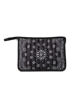 Haute Shore Quilted Bandana Pouch Bag - Black