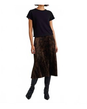 Bella Dahl Pleated Midi Skirt - Black