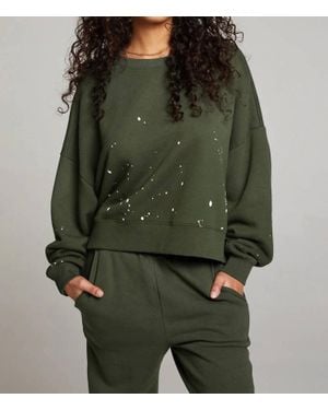 Chaser Brand Paint Splatter Sweatshirt - Green