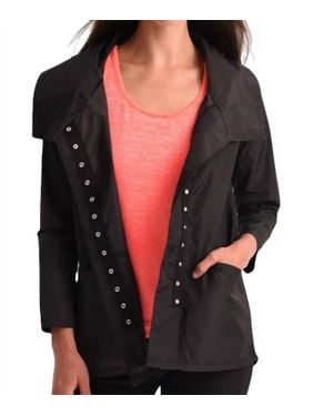 Angel Snap Front Rain Jacket - Black