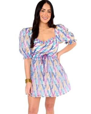 BuddyLove Colby Puff Sleeve Mini Dress - Blue