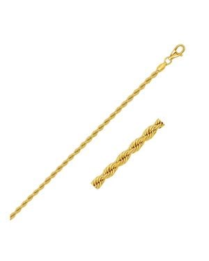 Yellow Gold 14K Solid Diamond Cut Rope Bracelet (2.50 Mm) - Metallic