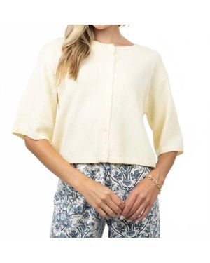 Ivy Jane Cardigan Elbow Sleeve Sweater - White