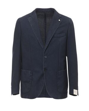 Lubiam Classic Lapel Wool Blazer - Blue