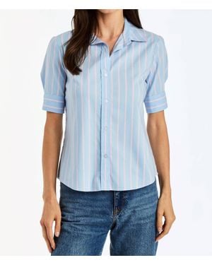 Drew Lotus Stripe Blouse - Blue