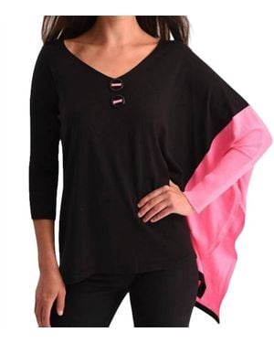 Angel Neon Panel Slit Oversize Tunic - Black