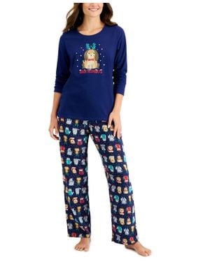 Family PJs Sleepwear Matching Novelty Pajama Set - Blue