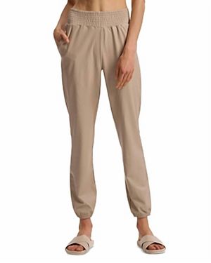 Commando Faux Leather Jogger - Natural