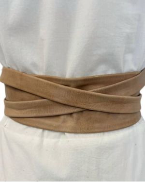 Ada Wrap Leather Belt - Natural