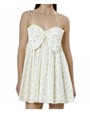 Storia Floral Bow Mini Dress - White