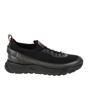 Santoni Inno Calza Polyester-Blend Low-Top Sneakers - Black