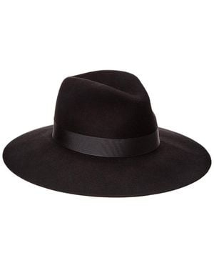 Phenix Wide Brim Wool Fedora - Black