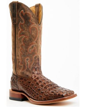 Horse Power Boots Crocodile Print Western Boots - Brown