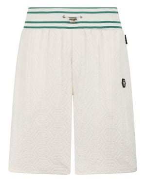 Philipp Plein Tracksuit Shorts Jacquard Monogram - White