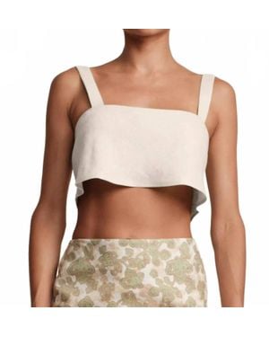 Hevron Caitlyn Square Neck Crop Top - Brown