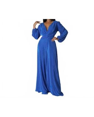 Wowo Eterna Pleated Jumpsuit - Blue