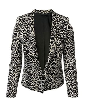 The Kooples Leopard Print Trouser Suit Set - Black