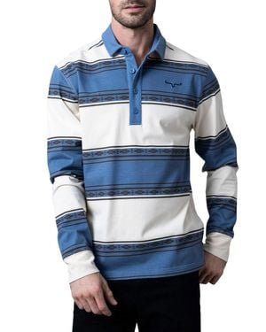 Kimes Ranch Adobe Rugby Long Sleeve Polo Shirt - Blue
