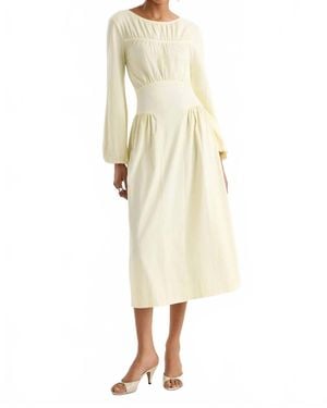 Merlette Nayeli Long Balloon Sleeve Dress - Natural
