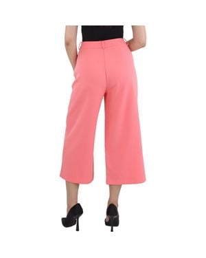 Nicole Miller Pintuck Polyester Straight Leg Pants - Pink