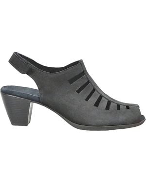 Munro Abby Nubuck Ankle Strap Heel Sandal - Gray