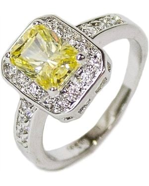 Faire Canary Rhodium Plated Ring - Metallic