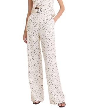 Matthew Bruch Belted Wide Leg Trouser - White
