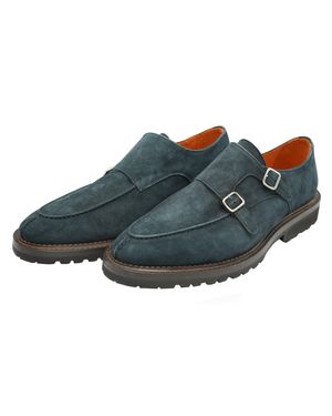 Andrea Ventura Firenze Norvegese Parigino Adler Monk Strap Suede Shoes - Gray
