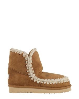 Mou Eskimo 18 Cognac Suede Leather Ankle Boots - Brown