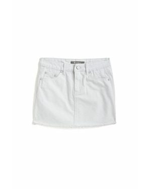 Tractr Girl's Lisa Mini Fray Hem Skirt - White