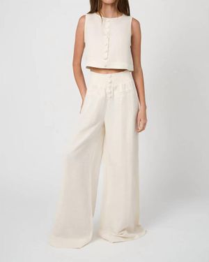 WeWoreWhat Boxy Linen Boatneck Top - Natural