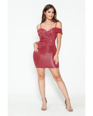 TRUEDAMES Prom Dress Sweetheart Draped Fitted Cocktail Dress - Red