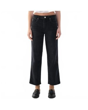 AMO Billie Wide Straight Leg Jeans - Black