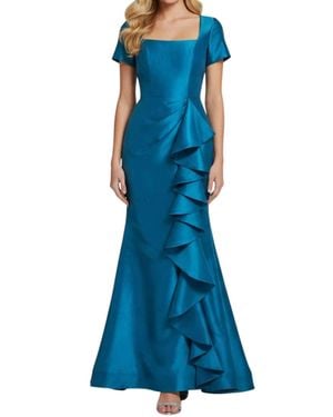 Jovani Elegant Taffeta Mermaid Evening Gown - Blue